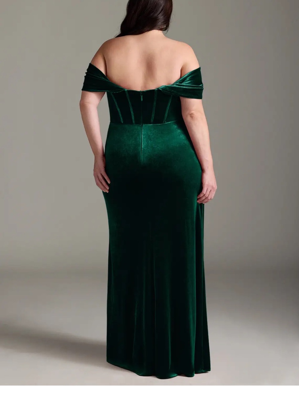 Azazie Jas Emerald Green Velvet Gown Multiple Ways to Wear - Picture 2 of 7